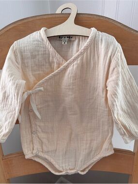 Cream Wrap-Front Baby Bodysuit